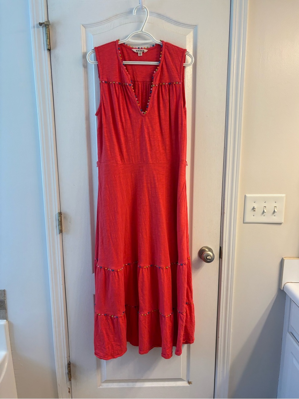 Red Boden Tiered Maxi Dress sz 10